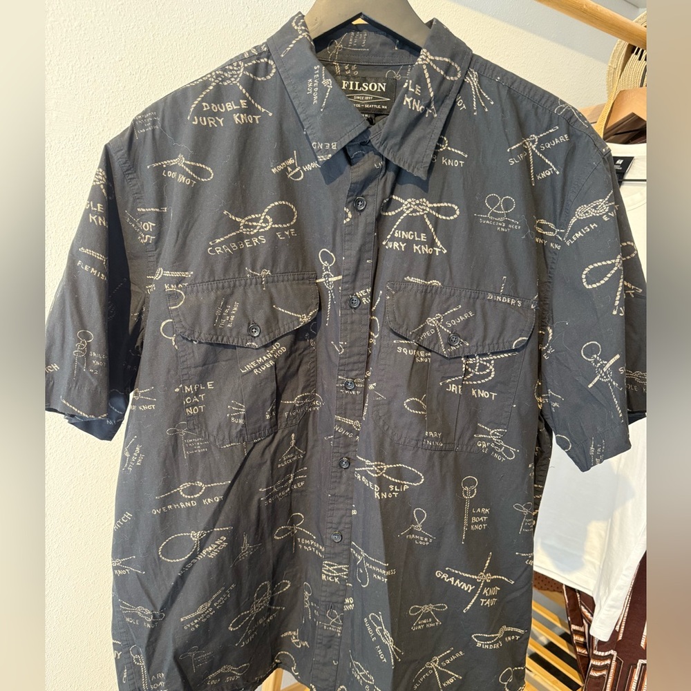 Filson Men's Charcoal Knot Design Shirt
